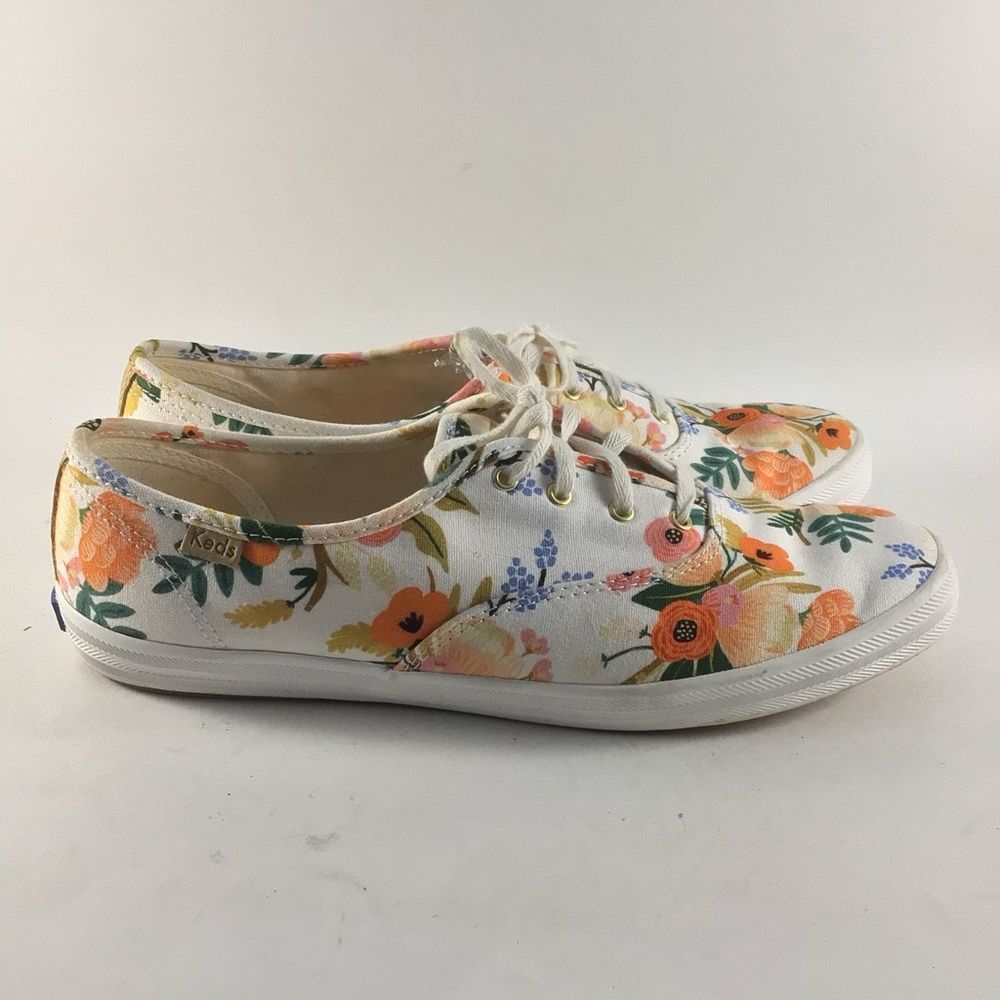 Keds x Rifle Paper Co champion womens shoes sneakers white size 10 WF58359